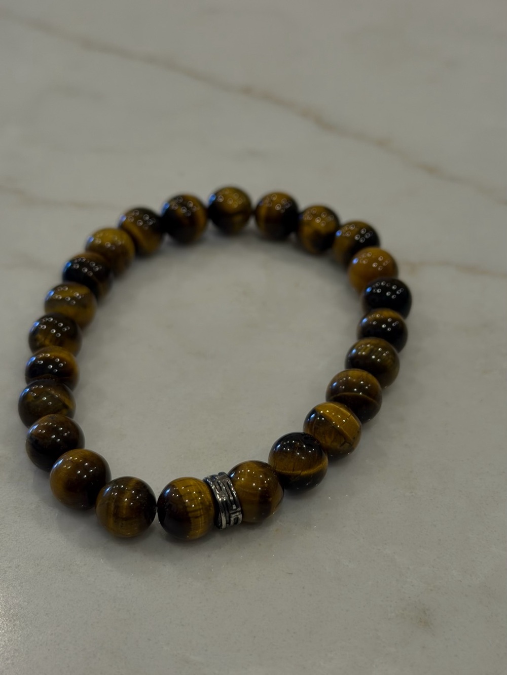 Tiger Eye Beaded Stretch Bracelet Natural Stone Crystal Bracelet Unisex